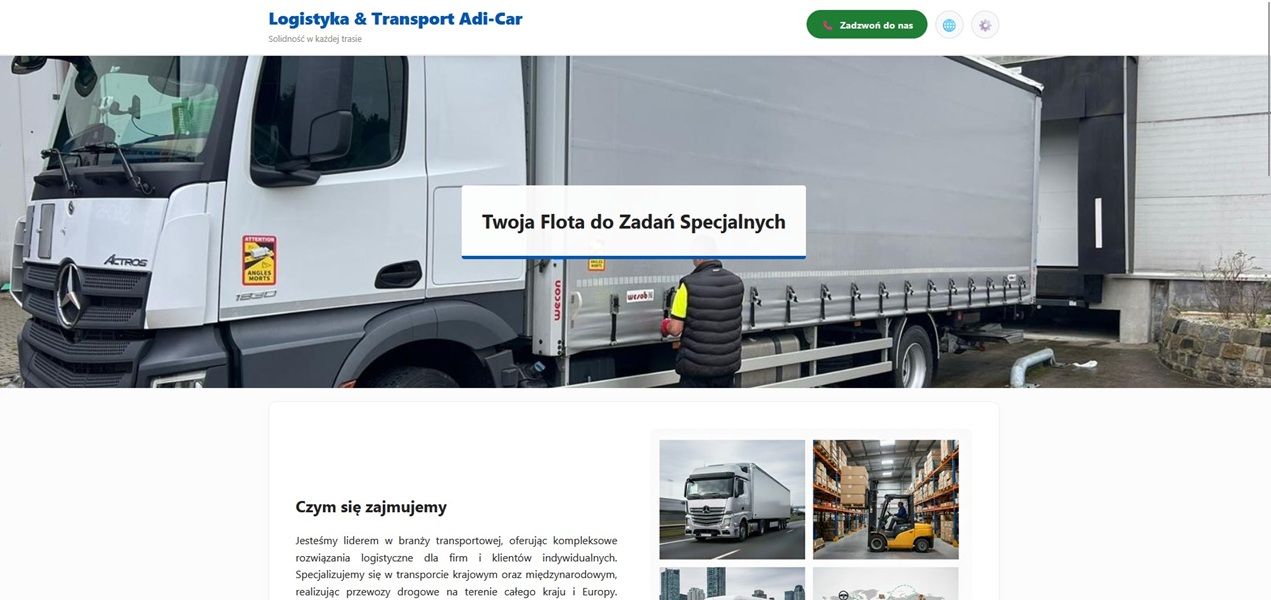 Strona internetowa dla Adi-Car auto-handel